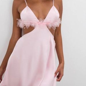For Love and Lemons Pink Slip Dress